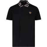 Versace T-shirts & Linnen Versace Greca Short-Sleeved Polo Shirt - Black