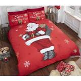 Röda Bäddset MCU Santa Claus Please Stop Here Bedding for Children 135x200cm
