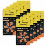 Batterier & Laddbart Intenso 60x Energy Ultra hörapparater batteri PR48 orange – typ 13, 10 x 6 blister, 7504426MP
