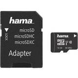 Hama Minneskort Hama microSD microSDHC microSDXC-kort 16 GB 80 MB/s överföringshastighet klass 10 micro-SD minneskort i miniformat mini SD t.ex. för Android-mobiltelefon, smartphone, surfplatta, Nintendo UHS-I