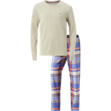 Tommy Hilfiger Pyjamasar Tommy Hilfiger Long Sleeve Flannel Pyjama Set Grey/Checked