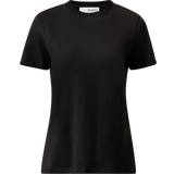 Bomull - Dam T-shirts Selected Klassiska T-shirt Svart