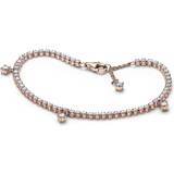 Pandora Charm Bracelets Armband Pandora Sparkling Drops Tennis Bracelet - Rose Gold/Transparent