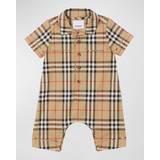 Burberry Jumpsuits Burberry Baby Checked cotton-blend onesie beige
