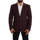 Herr - Lila Kavajer Dolce & Gabbana Men's Purple Cotton Slim Blazer Jacket