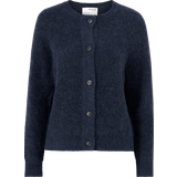 Ull Kläder Selected Lulu Alpaca Wool Blend Cardigan - Dark Sapphire
