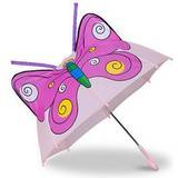 Paraplyer barn Relaxdays 10022286_624 barn 3D fjäril, barnparaply för flickor, djurtryck, rosa, 59 x 8 x 6 cm