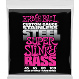 Ernie Ball Super Slinky Stainless Steel Electric Bass Strings 45-100 Gauge