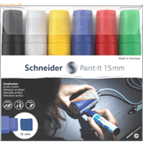 Akrylpennor Schneider Paint-It Akrylpennor (set 1 med 15 mm linjebredd, högtäckande akrylfärger för trä, duk, sten och mycket mer. 6 stycken, blandade