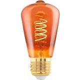 Eglo E27 dimbar lampa, spiral LED-glödlampa, vintage dekorativ glödlampa koppar i retrodesign, 4 watt, 30 lumen, varm vit, 2 000 k, Edison-glödlampa ST48, Ø 4,8 cm