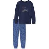 Schiesser Pojkar pyjamas lång pyjamas-set, mörkblå