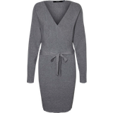 Nylon Klänningar Vero Moda Hollyrem Dress - Grey/Medium Grey Melange