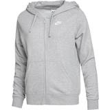 Nike Sportswear Club Fleece Women's Full-Zip Hoodie - Dark Grey Heather/White