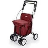 Carlett Shoppingvagnar Carlett Lett800 Senior Comfort 4-Wheel Shopping Trolley with Removable Bag 29L/15kg and Storage Compartment, Ruby Red