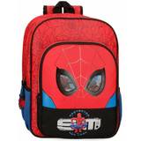 Ryggsäck barn hjul Spiderman Skolryggsäck Protector Röd 30 x 38 x 12 cm Anpassad till ryggsäck på hjul