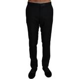 Herr - Silke/Siden Byxor & Shorts Dolce & Gabbana Wool Black Formal Dress Trouser Men Men's Pants