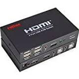 Kvm switch hdmi Roline KVM Switch, HDMI 4K, USB, 1 bruger 2 pc'er (14.01.3426)
