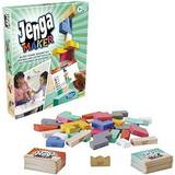 Hasbro Jenga Maker, äkta lövträklott, stapelspel, spel för barn från 8 år, spel för 2–6 spelare