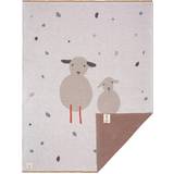 Lässig Vita Barn- & Babytillbehör Lässig Stickad Babyfilt 80x100 cm GOTS Tiny Farmer Sheep