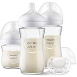 Natur Flaskmatningsset Philips Avent nappflaska i glas, presentförpackning för nyfödd – 3 nappflaskor, ultra soft-napp för barn i åldern 0–6 månader (modell SCD878/11)