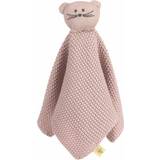 Lässig Baby gosig handduk snusnäsduk av stickat ekologisk bomull GOTS/Little Chums Mouse, rosa