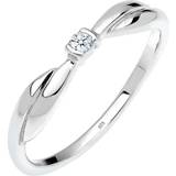 Elli DIAMONDS ring dam förlovning med diamant (0,03 ct. 925 sterling silver, EU, fasettslipning, Diamant
