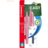 Stabilo Skolfyllmedel med medium-fjäder M – EASYbuddy pastell i rosig rouge – skrivfärg blå (raderbar) – enkelpenna – inklusive patron