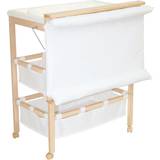 Skötbord badkar Roba Bad-omlottkombination"baby pool" skötbord fällbart med badkar, naturligt trä inkl. skötdyna vit