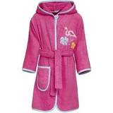 Morgonrock rosa barn Barnkläder Playshoes Unisex barnbadrock flamingo, – rosa, 134/140