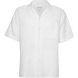 Calvin Klein Dam Skjortor Calvin Klein Linen Short Sleeve Shirt White