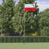 vidaXL Polens flagga flaggstång 6,23