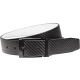 Vita Skärp Nike Men's Carbon Fiber-Texture Reversible Belt, Black/White