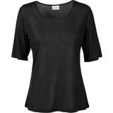 Lady Avenue Dam Överdelar Lady Avenue Silk T-shirt - Black