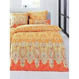Bomull - Orange Påslakan Bassetti RAGUSA Sängkläder + 2 örngott Påslakan Orange, Guld