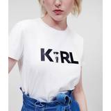 Karl Lagerfeld Dam T-shirts Karl Lagerfeld Ikonik Logo T-shirt, Woman, White