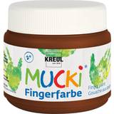 Bruna Fingerfärger Kreul 23111 – Mucki lysande fingerfärg, 150 ml i vattenbaserat brunt, parabenfri, glutenfri, laktosfri och vegansk, tvättbar, kan målas med pensel, svamp, spatel och fingrar
