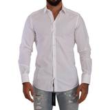Dolce & Gabbana AND Gold Fit Stretch Long Sleeved Shirt White