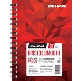 Koh-I-Noor Skiss- & Ritblock Koh-I-Noor Bristol Smooth Bright White Paper Pad with In and Out Pages, 270 GSM, 5.5 x 8.5, Side Wire-Bound, 20 Sheets per Pad 26170410413