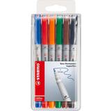 Stabilo OHP Penna OHP löslig penna supertunn, förpackning med 6 blandade färger