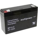 Batterier & Laddbart Multipower PB-6-12-6,35 MP12-6 Blybatteri 6. [Levering: 1-2 dage.]