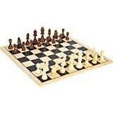 Schack trä Small Foot Schack and Dame XL av trä, för 2 spelare, 2 brädspel, extra stor, Åldrar 6 11784
