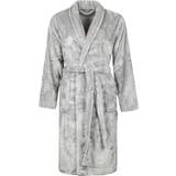 Fleece Strumpor Heat Holders Ladies Dressing Gown Ice Grey