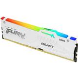 16 GB - DDR5 - Vita RAM minnen Kingston Fury Beast White RGB DDR5 5600MHz 16GB (KF556C40BWA-16)