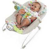 Bright Starts Bära & Sitta Bright Starts Happy Safari Vibrating Baby Bouncer with 3-Point Harness and Bar, Age 0-6 Months