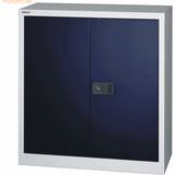 Bisley UNIVERSAL double door cupboard, HxWxD 1000 x 914 x 400 mm, 1 shelf, 2 heights, light grey Oxford blue