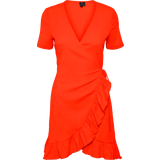 Vero Moda Orange Klänningar Vero Moda Omlottklänning vmHaya Short Dress
