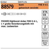 Fischer Ytpapp & Takpapp Fischer Baubeschläge + Holzverbinder, Highbond-Anker R 88579 M 8 60/ 10 Stahl galvanisch verzinkt Stk.