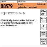 Fischer Ytpapp & Takpapp Fischer Baubeschläge + Holzverbinder, Highbond-Anker R 88579 M 10 95/ 20 Stahl galvanisch verzinkt