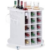 Plast Vinställ Relaxdays Shelf 360 Casters Wine Rack