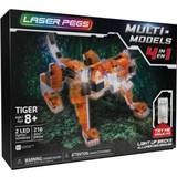 Laser Pegs Ledad figur Red Tiger 4 in 1 8 år LED Ljus 216 Delar